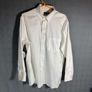Chaps Button Down Shirt Mens 16.5 32/33 White Stretch Collar Regular